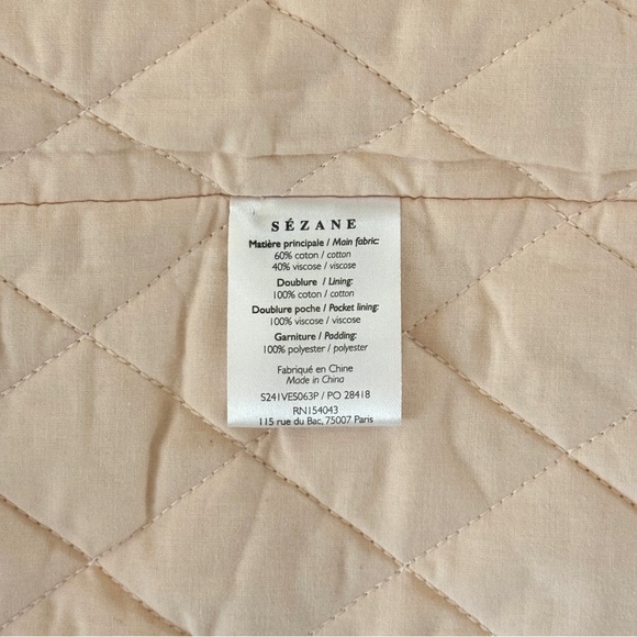 NWOT Sezane Quilted Farel Floral Cotton-Blend Jacket - Picture 8 of 8